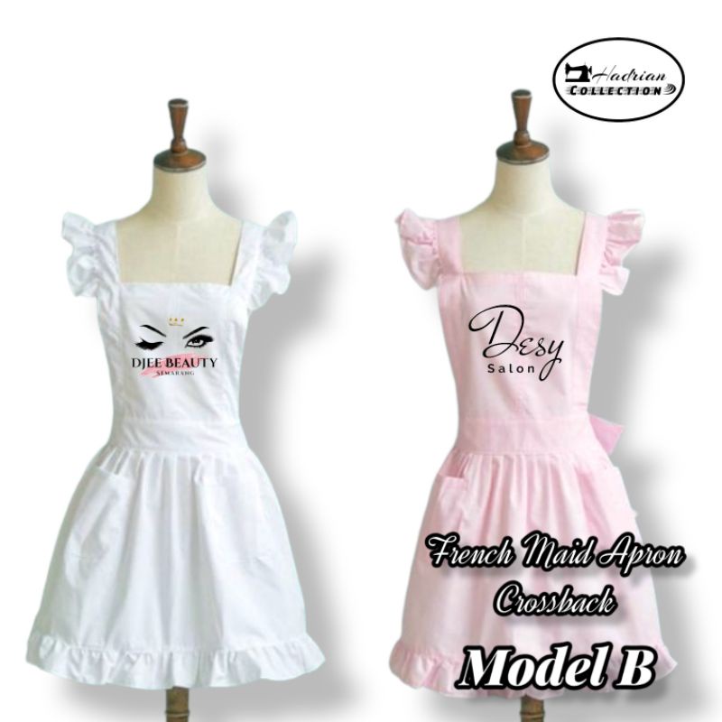 Celemek Apron  French Maid Style Celemek Salon Celemek Waitres Celemek wanita Celemek kitchen Celemek Kecantikan Celemek Salon