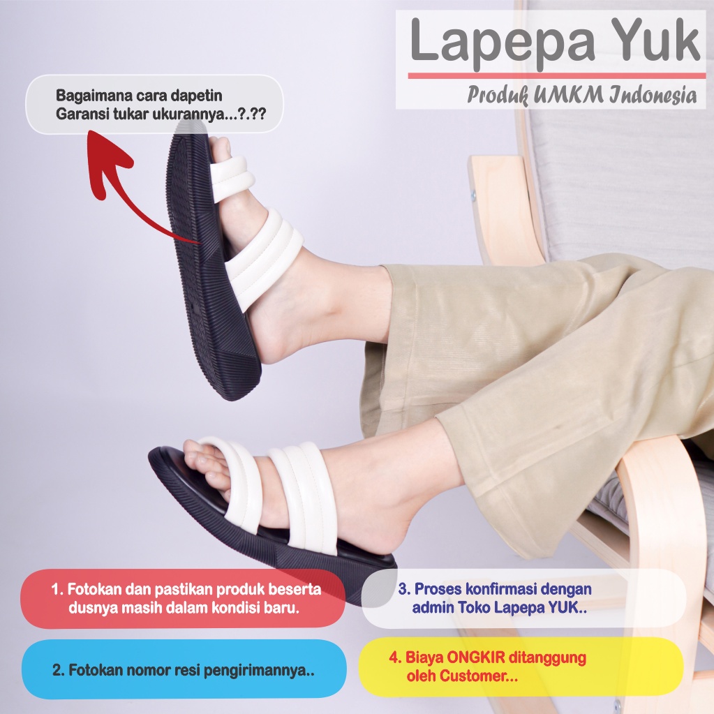 LAPEPA YUK - Sandal Wanita Wedges ZOYA Sendal Cewek Platform Model Ban dua unik Lucu Kondangan Hak Tinggi 3cm Size 36 37 38 39 40 41 Pergi Jalan Casual Santai Rumah Slop Warna WHITE Putih Selop Premium Original Kekinian Terbaru Shoes Mall Official Store