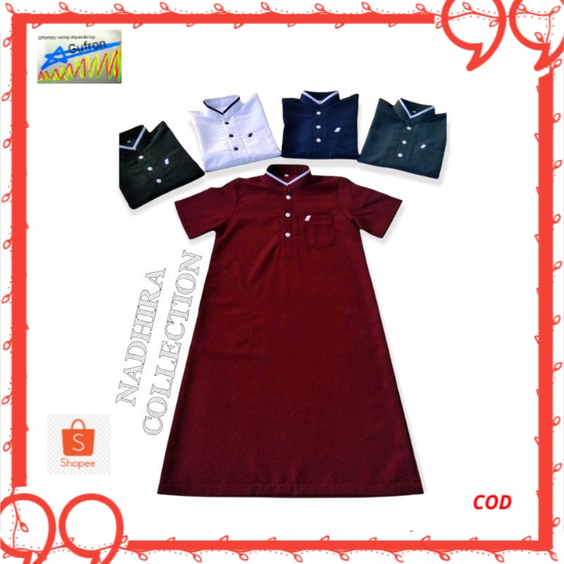 gamis anak laki laki, jubah anak laki-laki lengan pendek