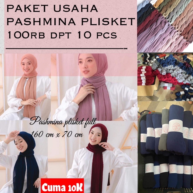 PAKET USAHA IV 100rb dpt 10 pashmina plisket