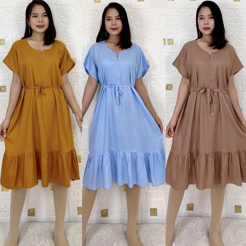 daster rempel pendek polos pjg 105 di bawah lutut jumbo -VS-