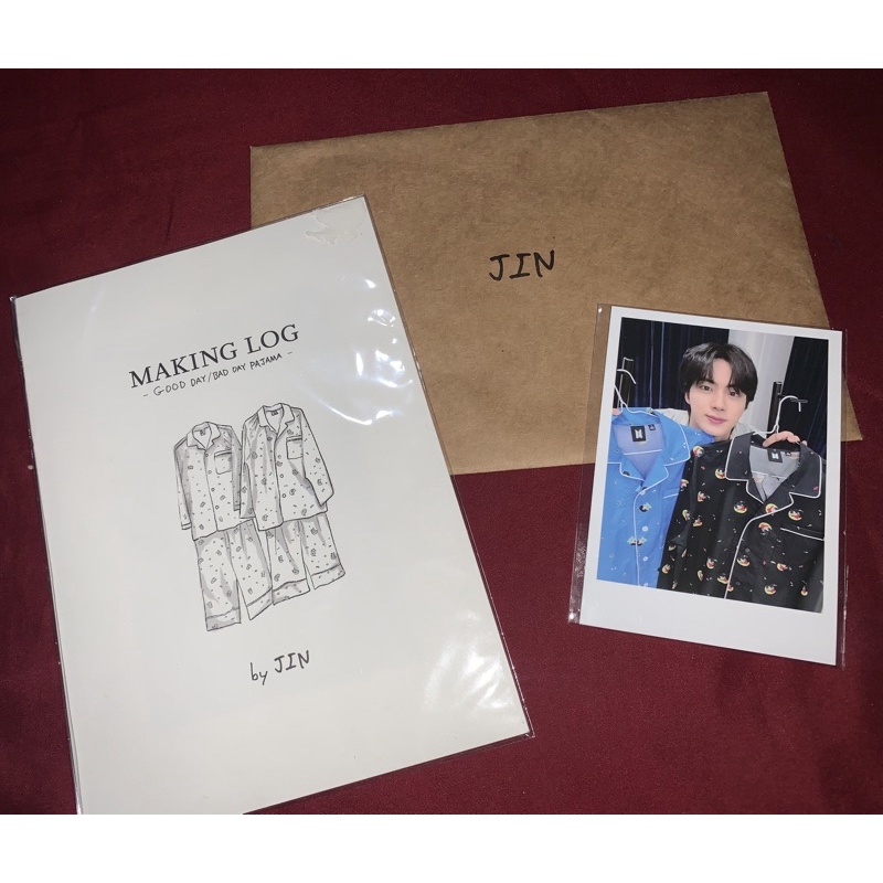 PHOTOCARD MAKING LOG GOOD / BAD DAY PAJAMAS MERCH BY JIN BTS