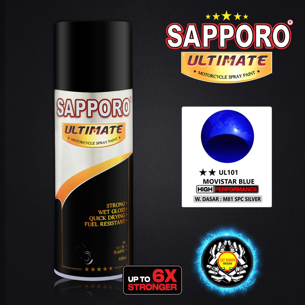 SAPPORO ULTIMATE UL101 MOVISTAR BLUE HIGH PERFORMANCE HP CAT SEMPROT 400 ML UL 101 MOVIESTAR BLUE BI