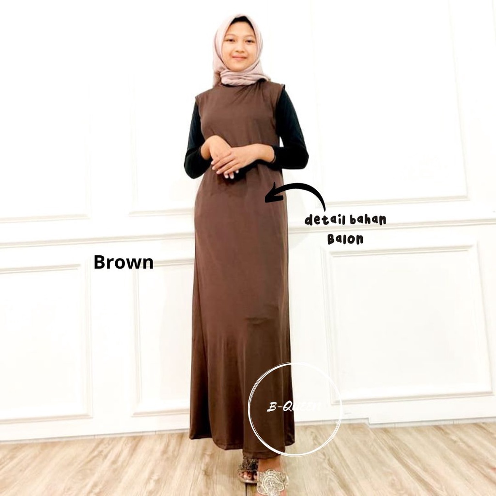 INNER DRESS SPAN SIZE M L XL XXL / GAMIS MANGSET TANPA LENGAN / INNER DRESS SLEEVELEES / INNER DREES TURLENECK TERMURAH (COD )