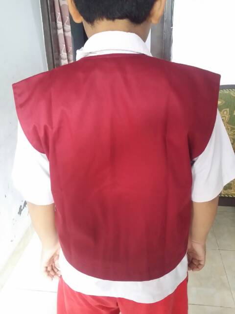 Rompi SD Merah Bahan Nagata Drill