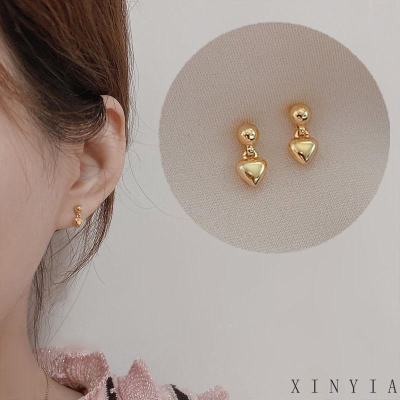 【Bayar di tempat】Hati Anting Exquisite Small Earrings Set One Week Fashion Ear Jewelry Simple Accessories Gifts