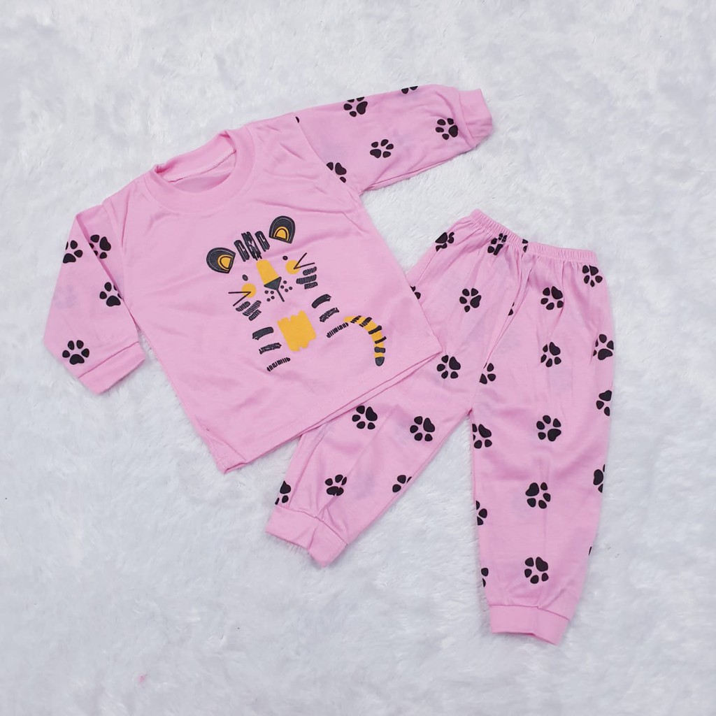 Setelan Piyama Bayi size 0 - 12 Bulan Piyama Tiger Baju Baby Gracia