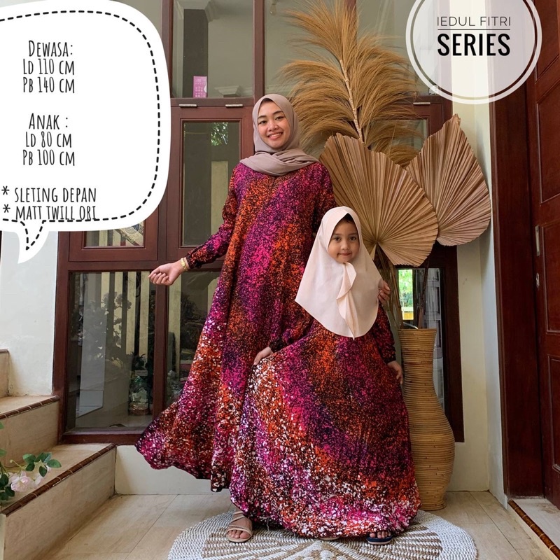 Gamis twill couple bunda &amp; anak