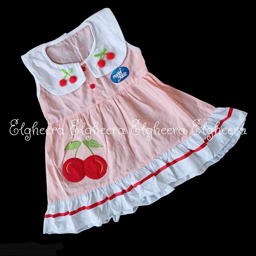 (Elgheera) DB-07 Dress Bayi Motif Cherry / Grosir Baju Bayi Murah