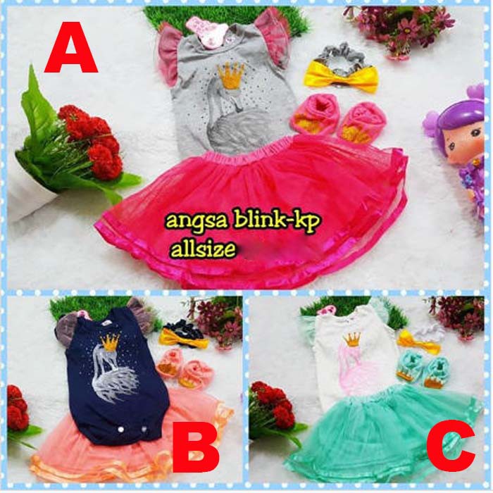 BAJU BAYI PEREMPUAN 0-6 Bulan JUMPER BAYI Perempuan Cantik Set ROK LUCU SWAN Princess