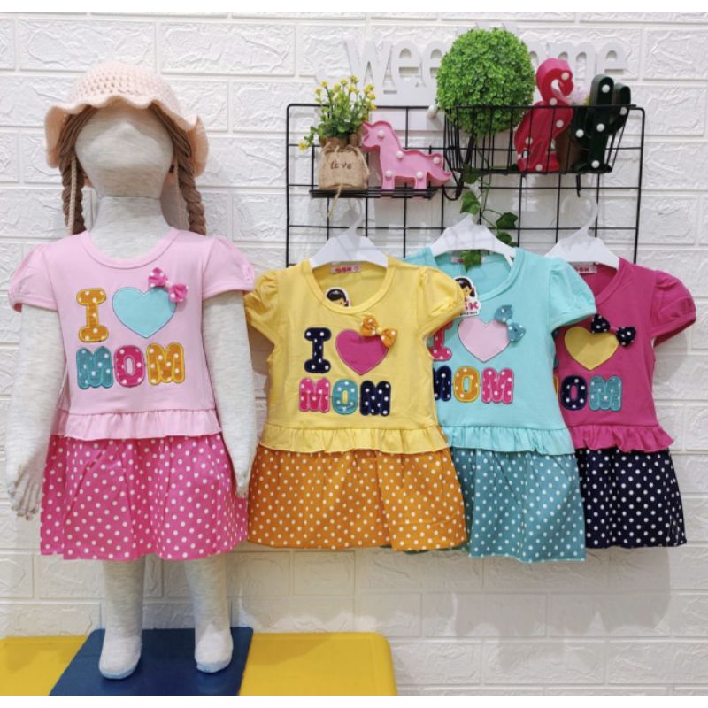 GROSIR 1Seri 3Pcs Dress Anak 6bulan-7tahun