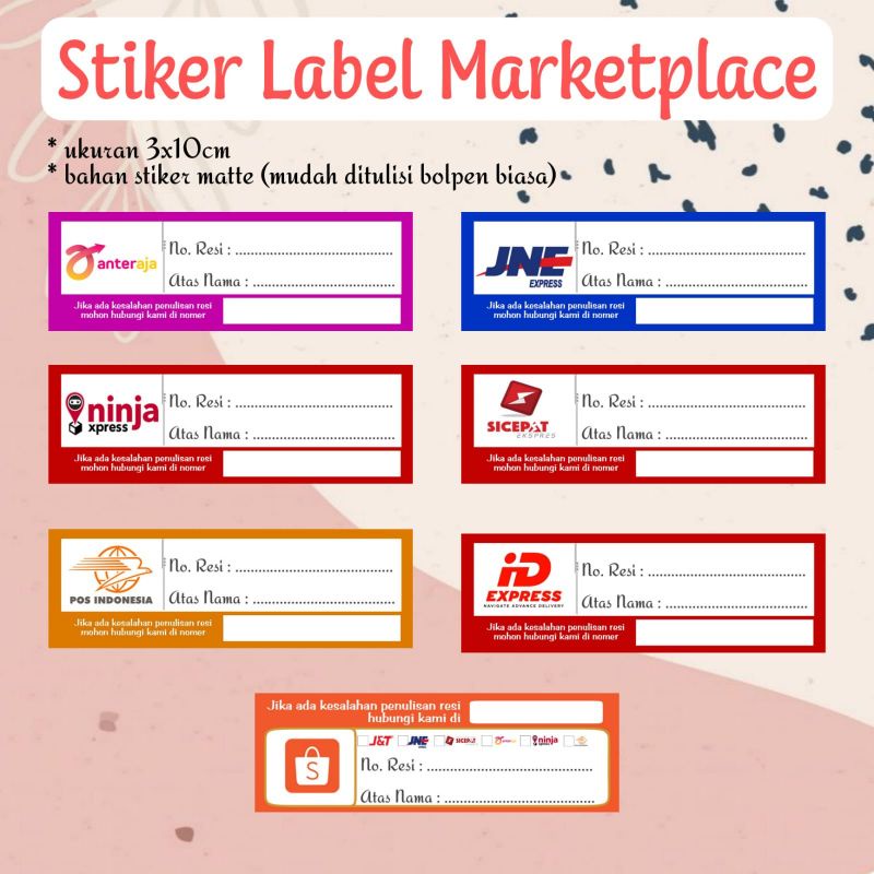 

Stiker Label Pengiriman Resi Paket Marketplace