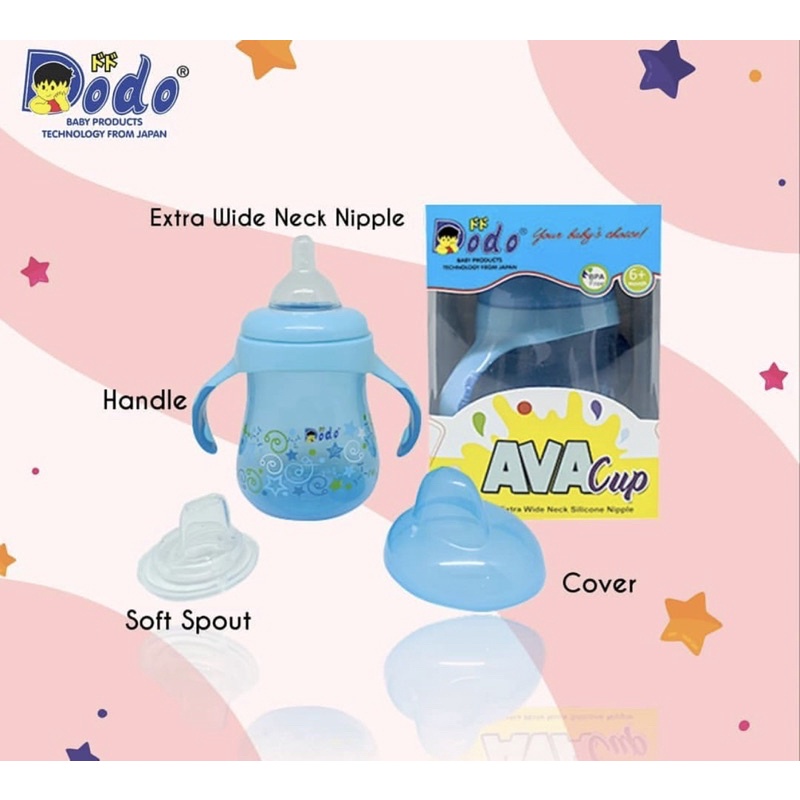 Dodo Ava Cup With Nipple Wide Neck - Botol Minum/Training Cup