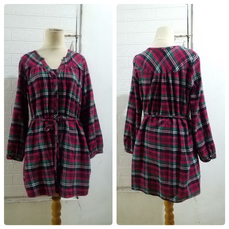 Tartan dress / flanel dress / baju kotak kotak / dress kotak kotak / flanel / tartan