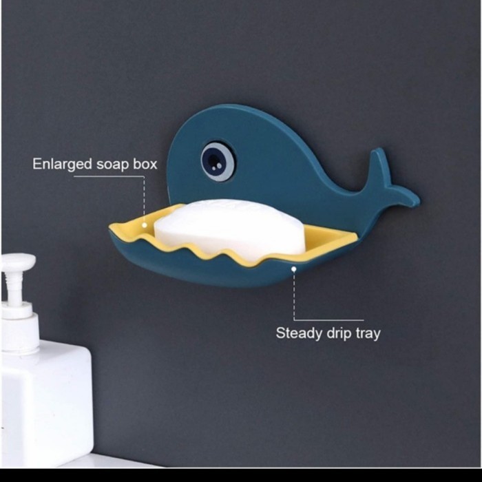 Wadah Sabun Batang Model ikan PAUS Tempat - Whale Soap Dish Rack Holder - Rak Kamar Mandi