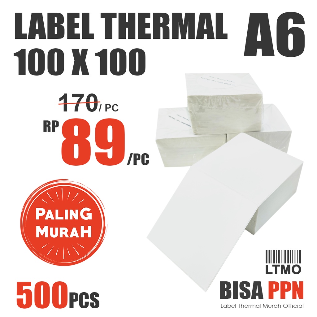 

RB Label Barcode Murah 100 x 100 Kertas Stiker Thermal