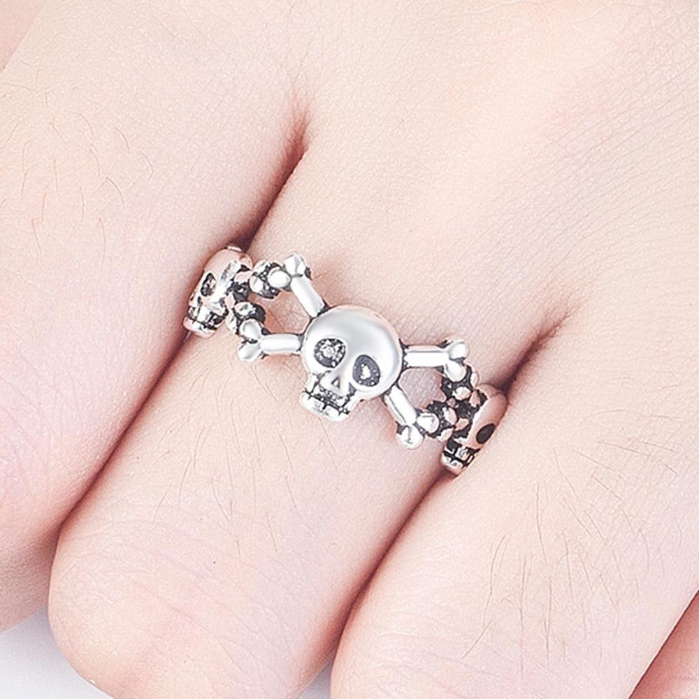 Cincin Adjustable Desain Bintang Bahan 925 Silver Gaya Retro Untuk Wanita