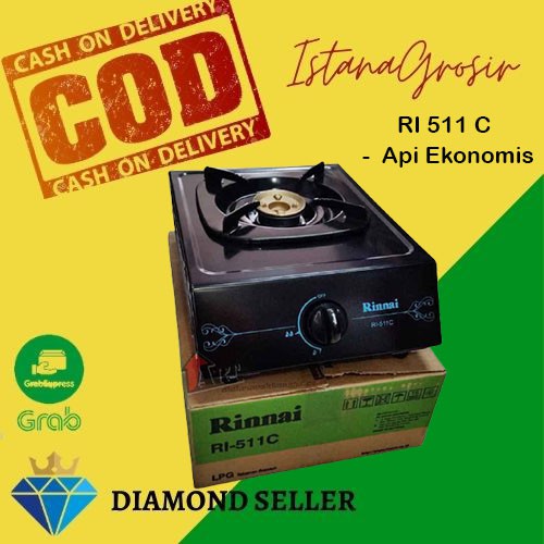 Kompor Gas Portable Portabel Tanam Satu Dua Tungku Rinnai Rinai Elektrik RI511C RI 511 C Api Besar