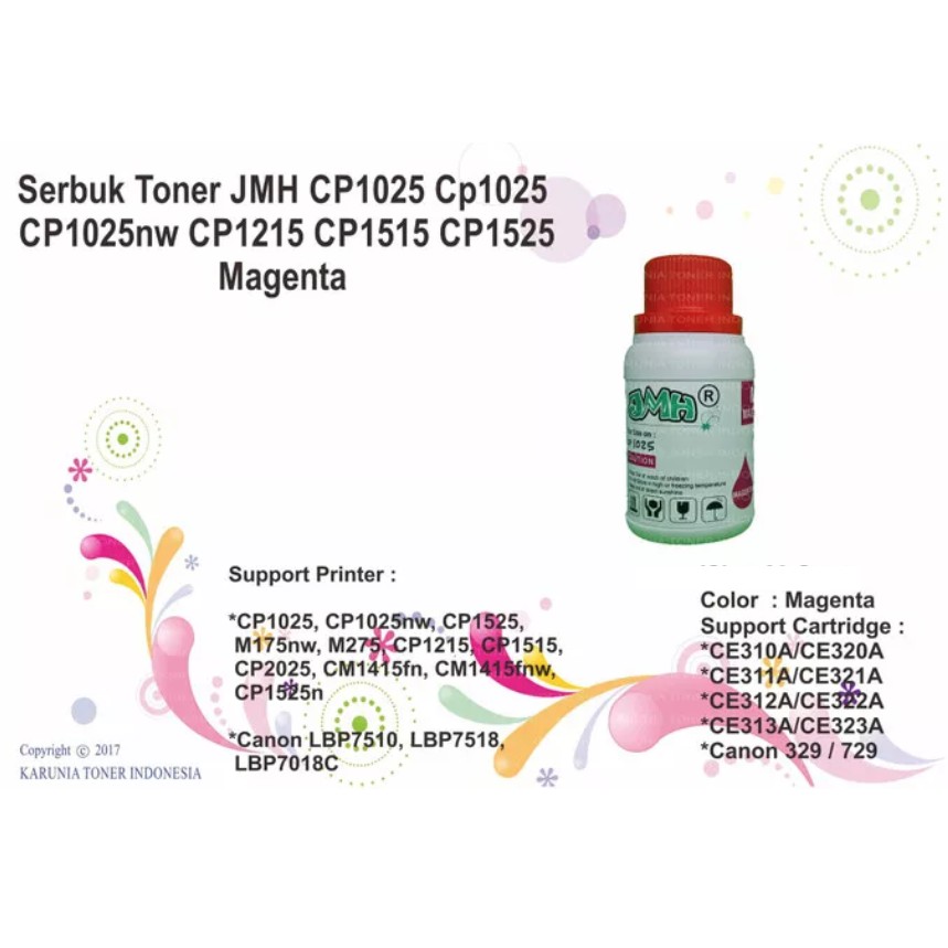 Serbuk Toner JMH CP1025 CP1025 CP1025nw CP1215 CP1515 CP1525 Magenta