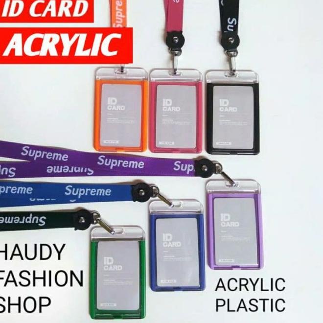 

uc IV7 Name tag ID CARD HOLDER Supreme ACRYLIC / GANTUNGAN NAMA MC Diskon¯