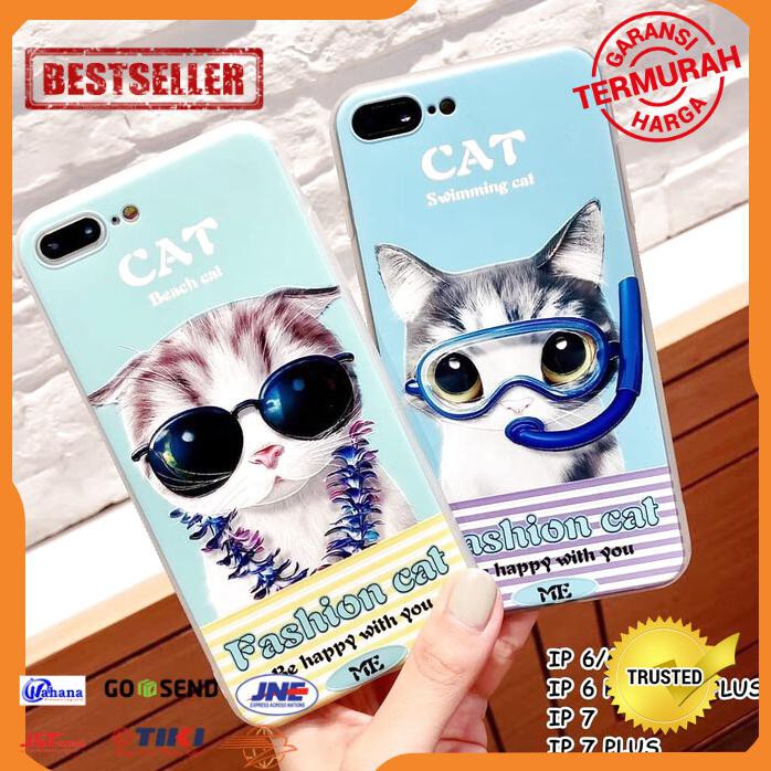 CASE HP IPHONE 6 6S 6 PLUS 6S PLUS 7 7 PLUS CUTE CAT SOFT CASE CASING