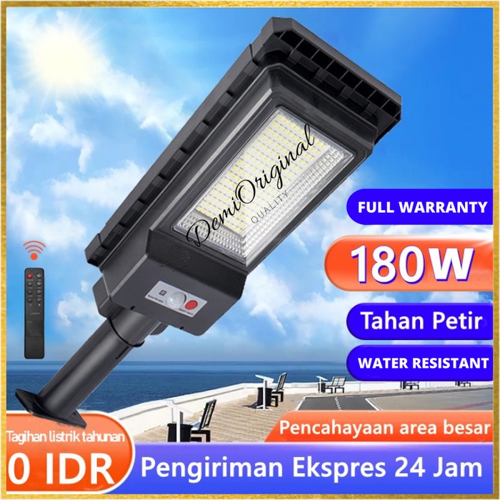 Lampu Solar Lamp Jalan PJU 180W Outdoor Tahan Air Petir BERGARANSI