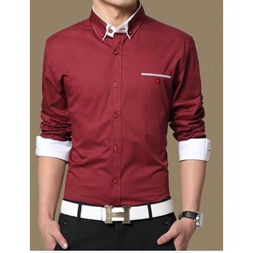 Kemeja Pria Cowok Baju Atasan Keren Tebal Branded Lengan Pendek C0R6 Pakaian Terkini Lengan Kerah Mo