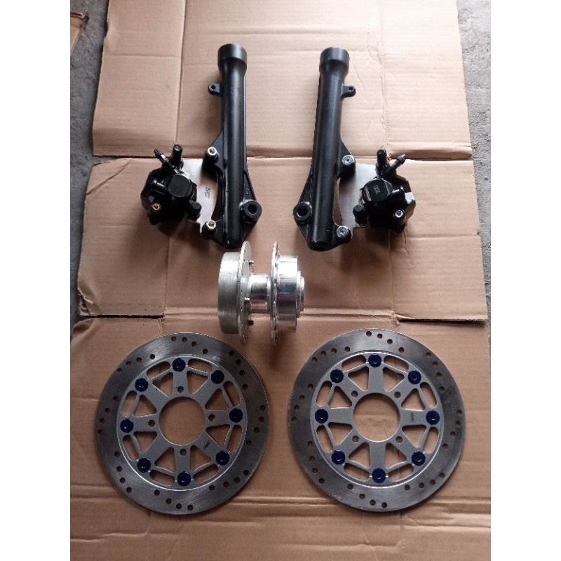 sepaket shock depan double cakram double disk tromol dpn double cakram double disk Vario Scoopy Beat