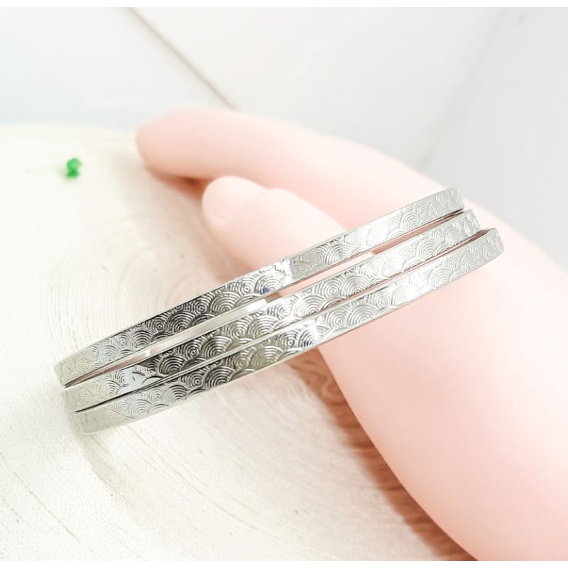 gelang titanium keroncong isi 3 tidak karatan