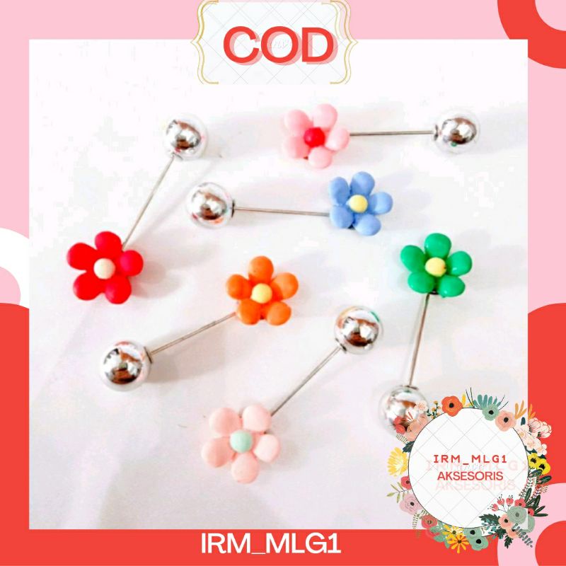 Tuspin Hijab Motif Bunga /Bros Bunga Hijab