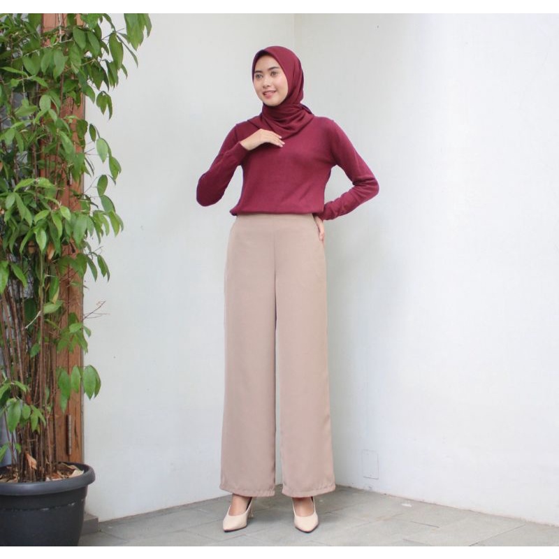 CELANA KULOT HIGHWAIST PREMIUM SCUBA // CULLOTE HIGHWAIST PANTAS // CELANA KULOT WANITA PANJANG TERBARU
