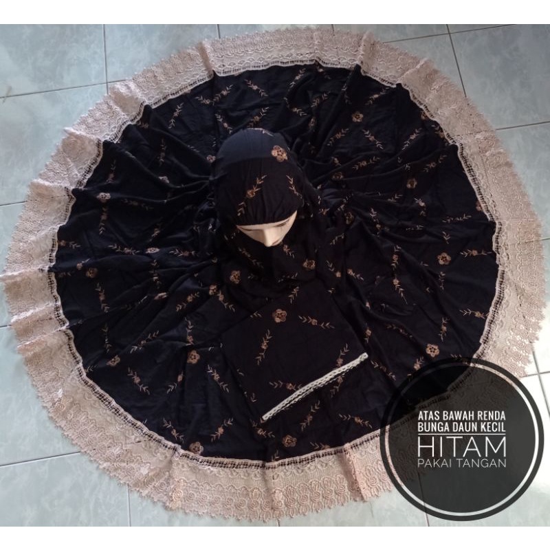 Mukena Atas Bawah Bordir Daun Kecil