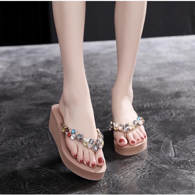 Wedges j701 sendal wanita import realpict