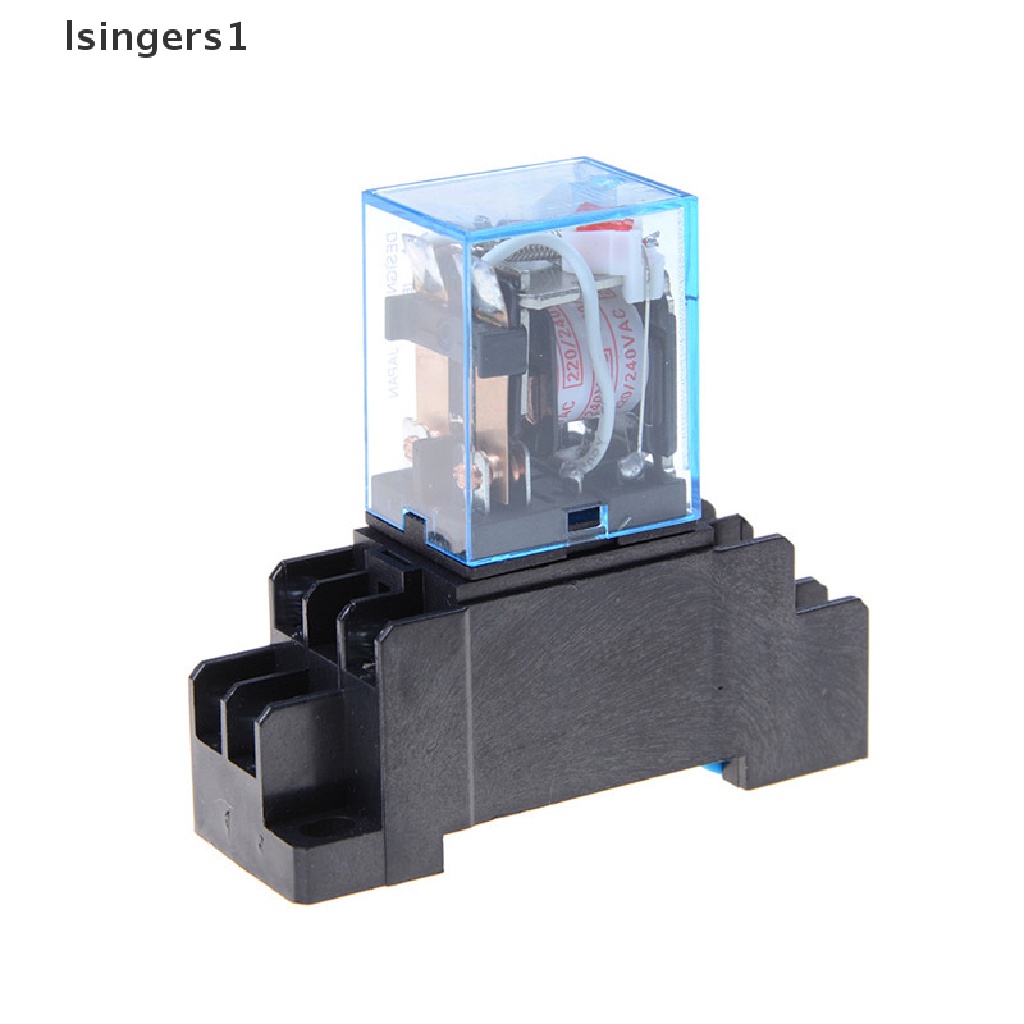 (lsingers1) Ly2nj HH62P Coil Power Relay 10A AC220V 8 Pin 2 Open 2 Dengan Socket Base