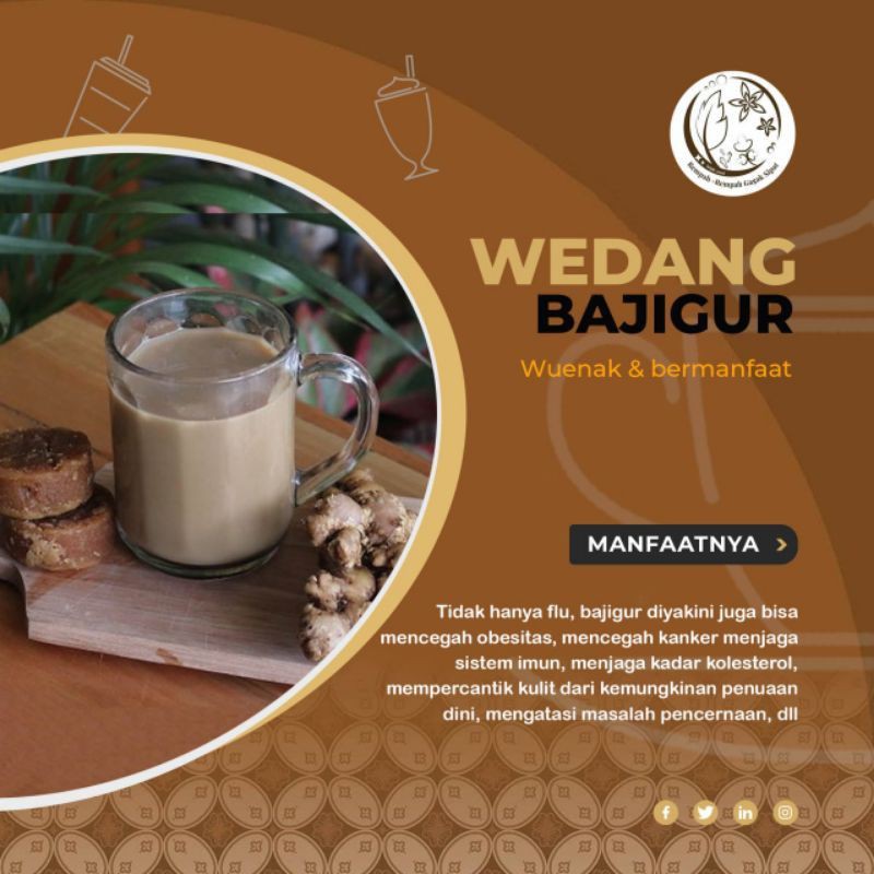 

MINUMAN TRADISIONAL WEDANG BAJIGUR WEDANG REMPAH WEDANG HERBA 1pack isi 5pcs