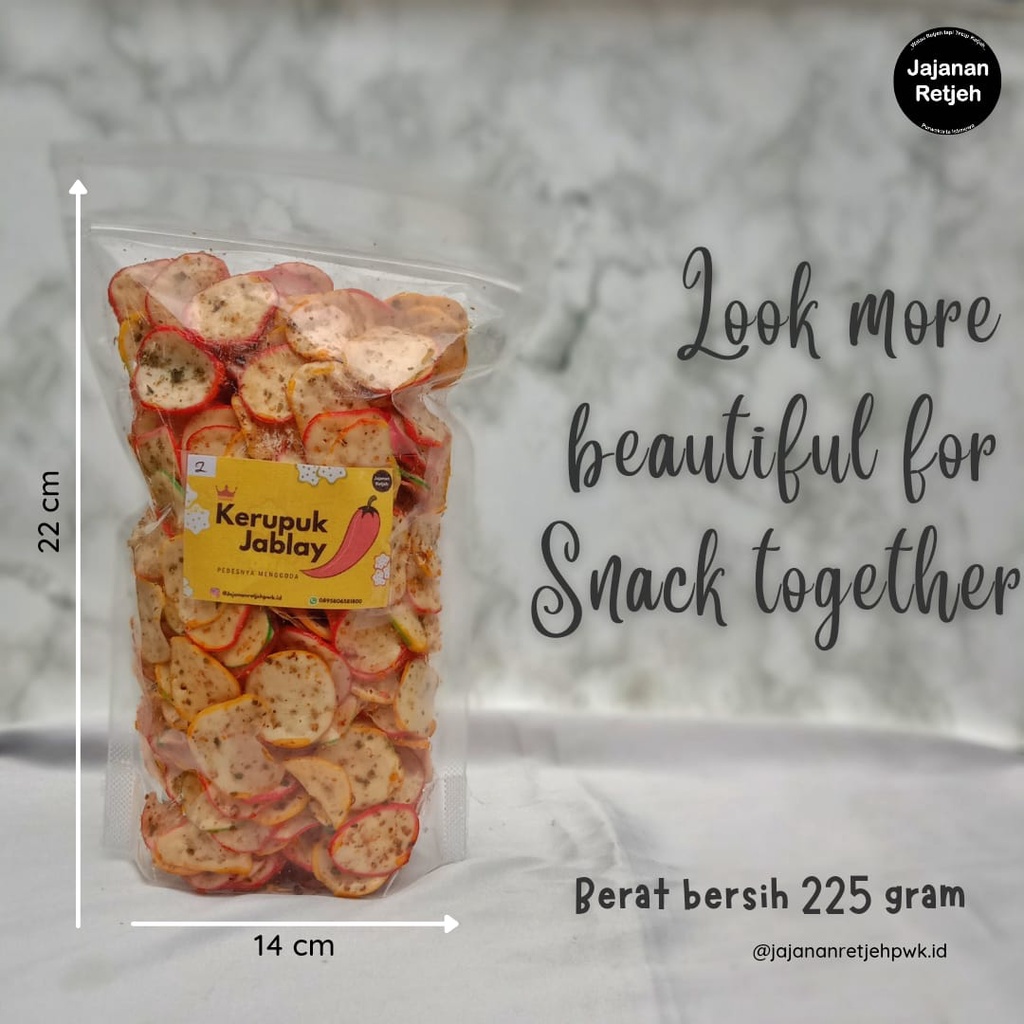 

Kerupuk Seblak/ Kerupuk Pedas Daun Jeruk (SEURI Khas Jajanan Retjeh)