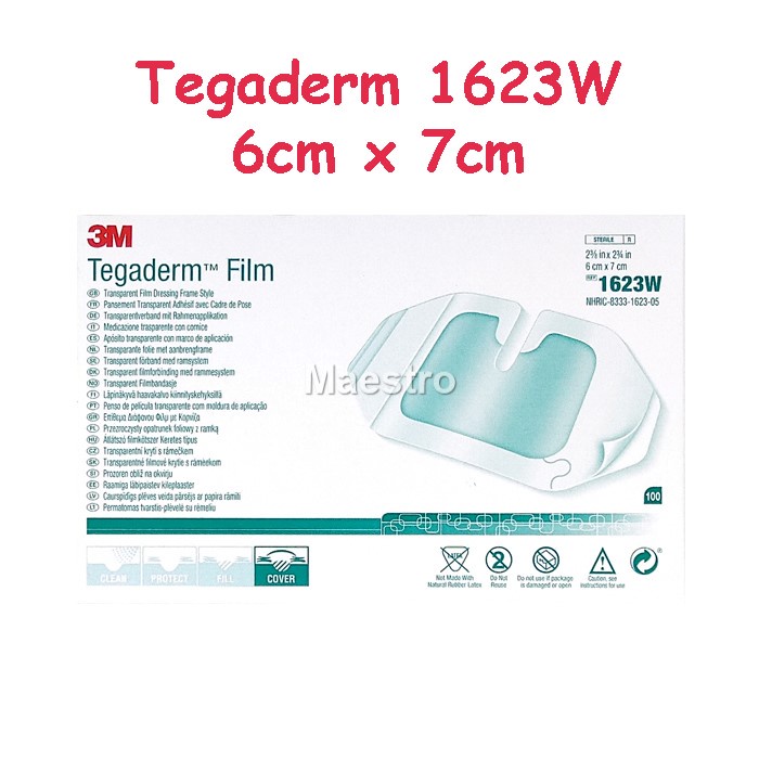 3M Tegaderm Film 1623W 6cm x 7cm Plester Transparan Anti Air Infus Set I.V 1623 W 6x7 cm IV
