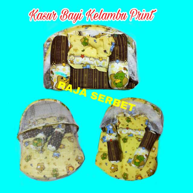 Kasur bayi kelambu Full set motif (BONUS WASLAP JARI )