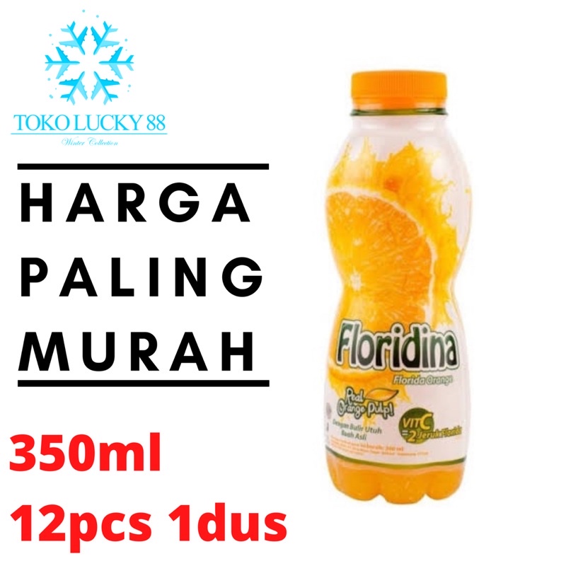 Air Minum Jeruk Kemasan Floridina Botol 350 ml isi 12 pcs Khusus pengiriman Sameday atau Instant