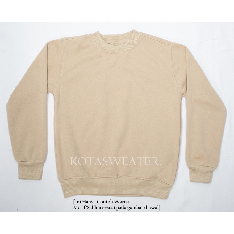 KotaSweater Sweaterpolos Basic Keep Searching Size M-XXL ( Pria & Wanita )-LATTE