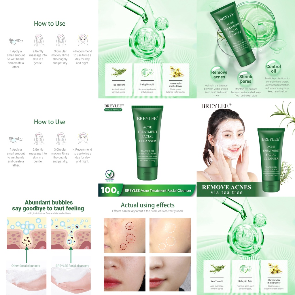 [BPOM] BREYLEE TEETH WHITENING POWDER STEP 1 STEP 2 UV SUN SCREEN EXFOLIATING PADS ACNE GEL ACNE SERUM ACNE CREAM ACNE FACE WASH ACNE TONER