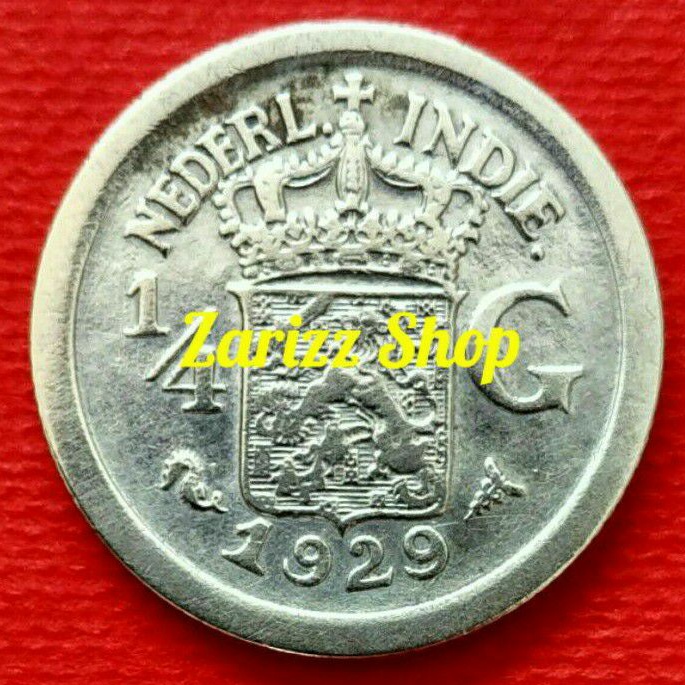Koin Perak 1/4 Gulden Nederl Indie Tahun 1929 (SE2901)