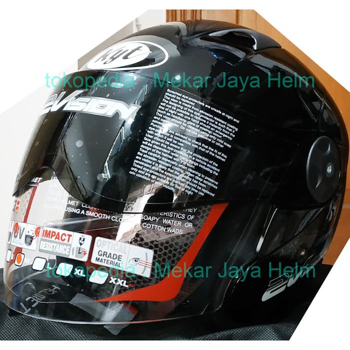 Helm KYT 2 VISION HITAM METALIK