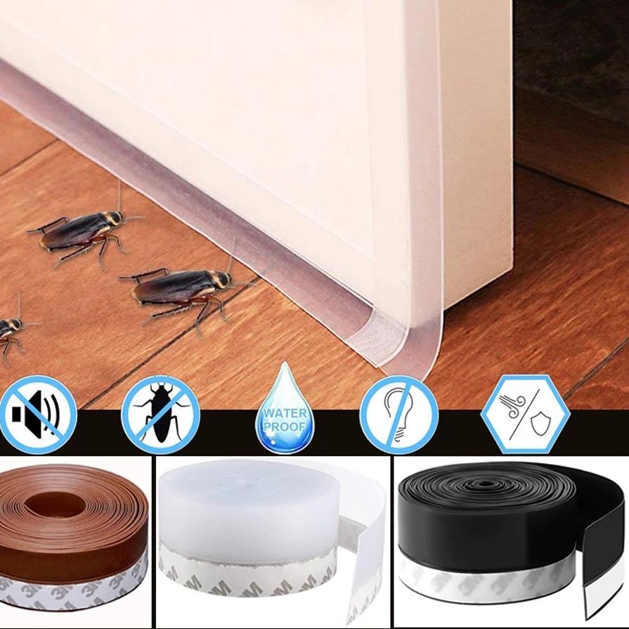 ➪ 1 Roll 5 Meter Penutup Celah Pintu Anti Debu Seal Bawah Pintu Double Tape 3M Waterproof Anti Tikus