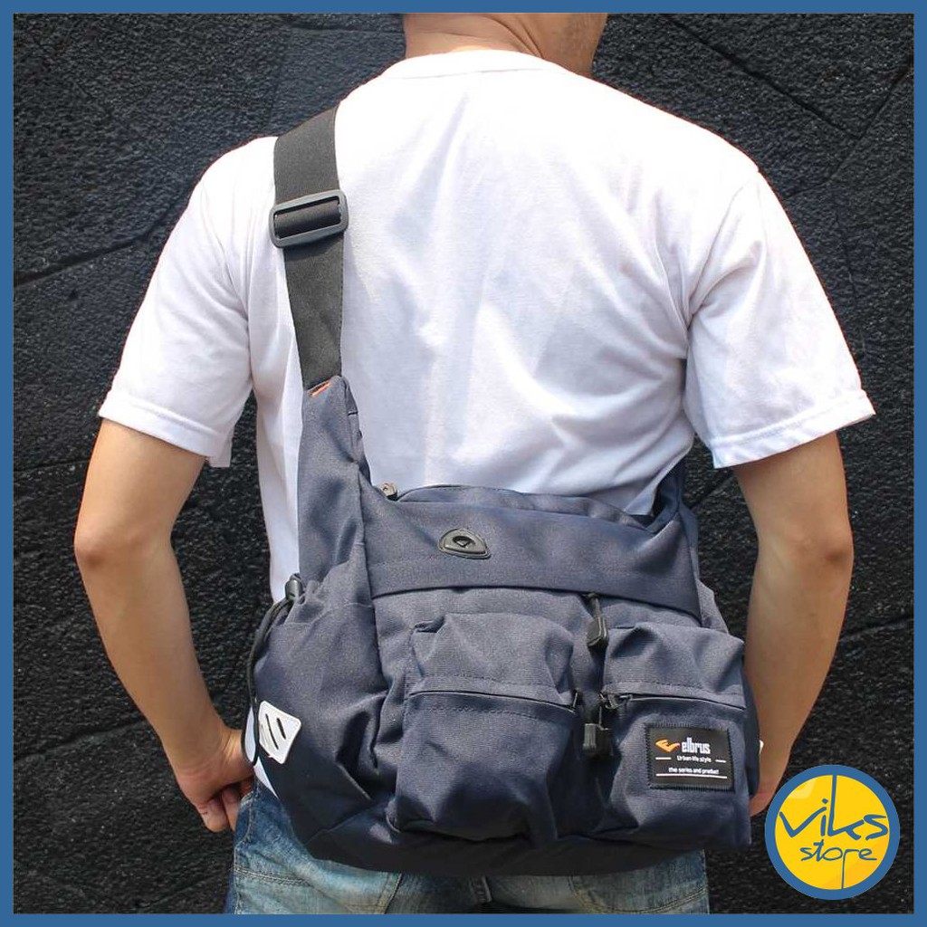 Tas Selempang Pria Cowok Elbrus Original Slingbag Tas Kerja Kuliah Sekolah Besar Simple Premium Tas Slempang Tas Dokumen Distro Original Model Terbaru