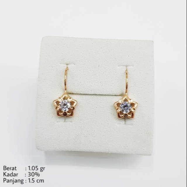 Anting Emas Kawatan Bintang Kadar 30% (6K) - L14
