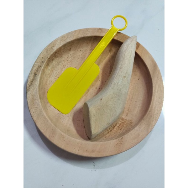 ULEKAN COBEK KAYU MAHONI BESAR GRATIS SPATULA