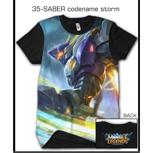 BAJU KAOS PRIA  COSTUM PRINTING TSHIRT 3D MOBILE LEGEND  SABER CODENAME STORM - 35