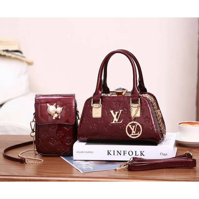 BESTSELLER TAS WANITA LV Behel mini 3145 # Set 2in1 TAS BATAM TAS IMPORT TAS ORIGINAL TAS GROSIR