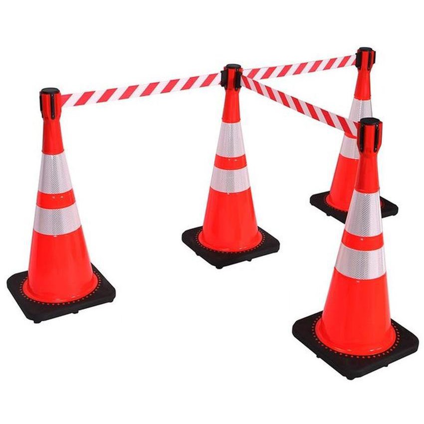 

Q line cone retractable belt barrier pita pembatas kerucut